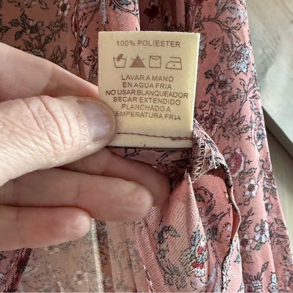 NWOT Mystree Dusty Pink** Tie Front Chiffon Blouse - Picture 6 of 8